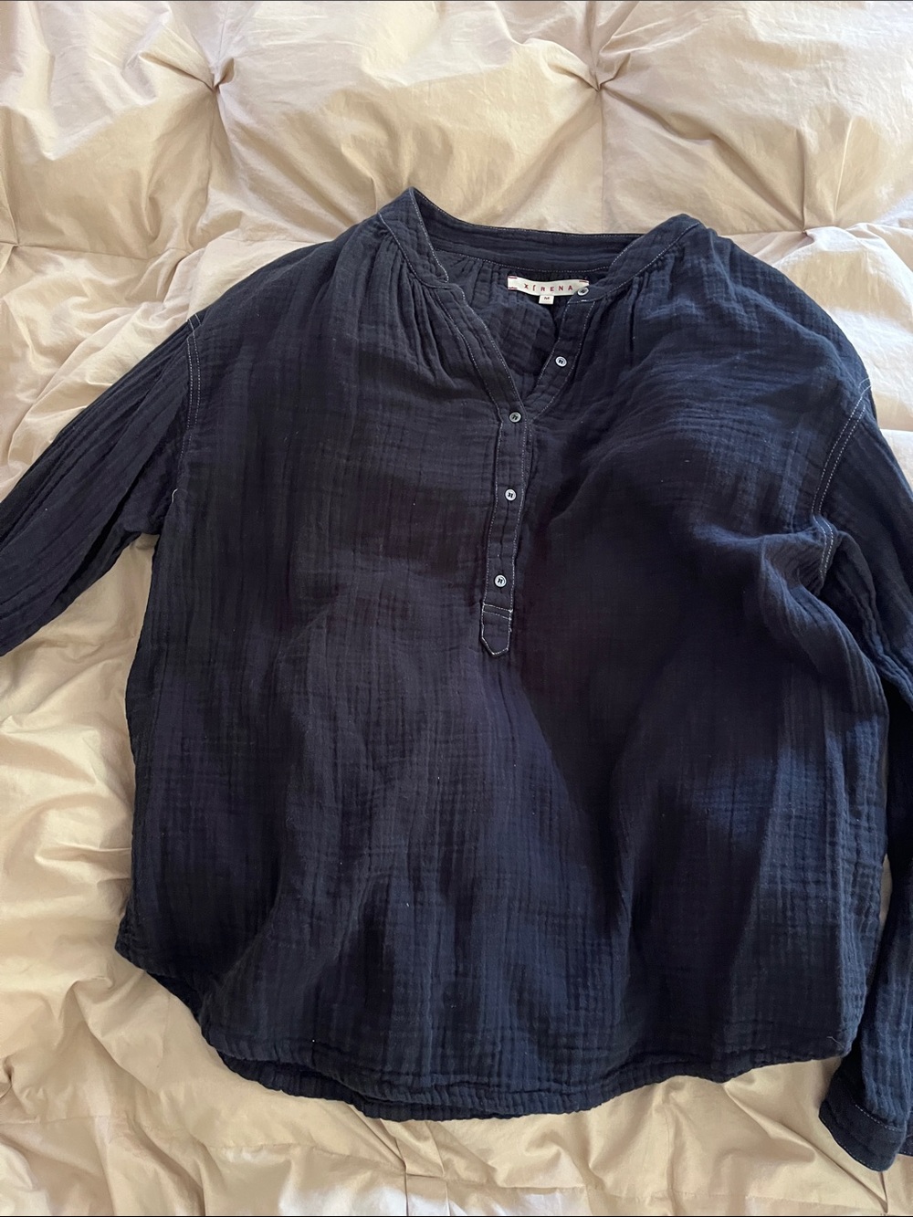Xirena Navy Gauze Shirt